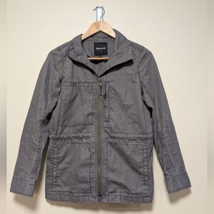 Madewell Utility Jacket – Women’s Small, Gray Cotton Zip Front Military Style